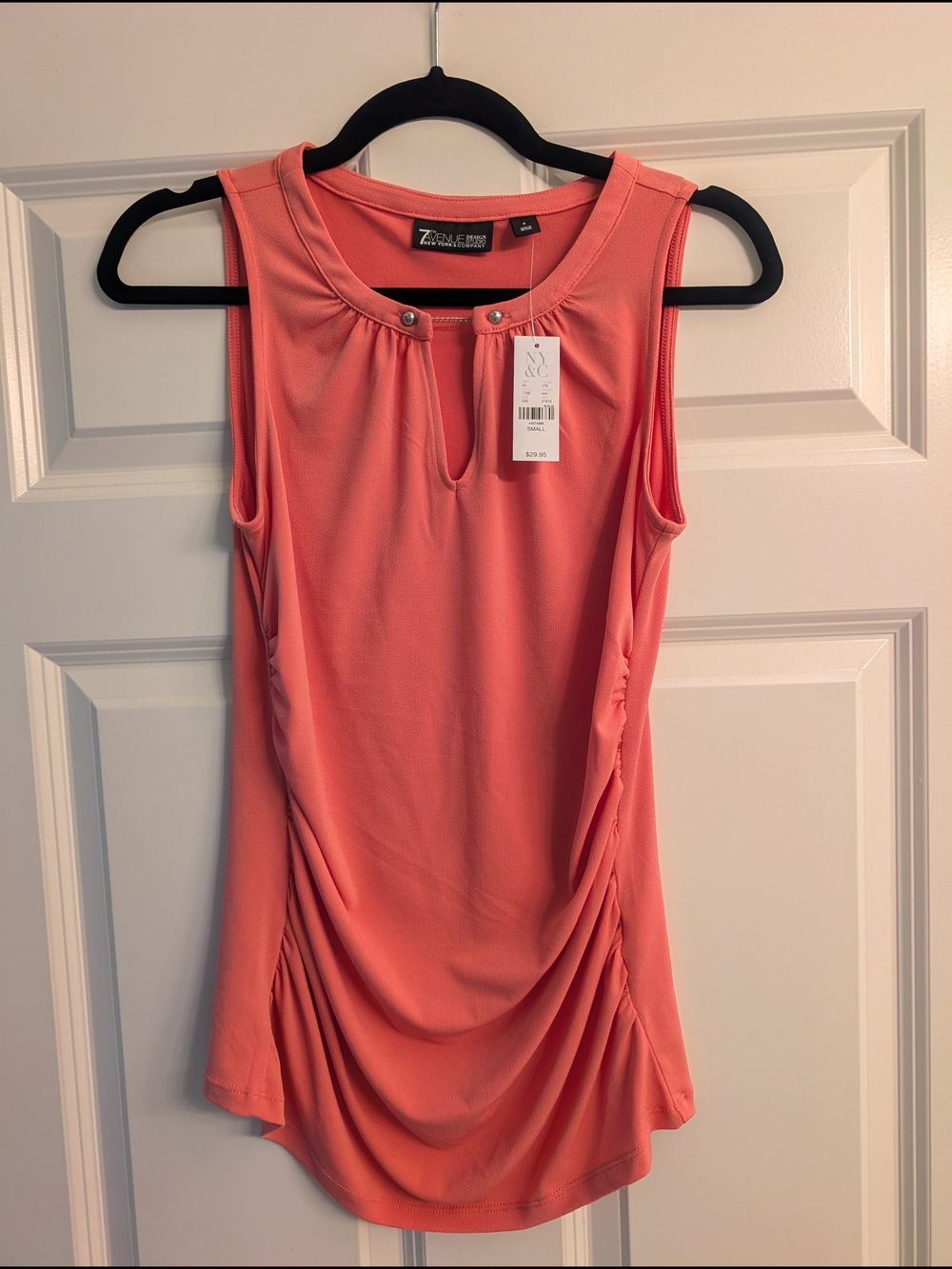 (NWT) Coral Keyhole Ruched Sleeveless Tank